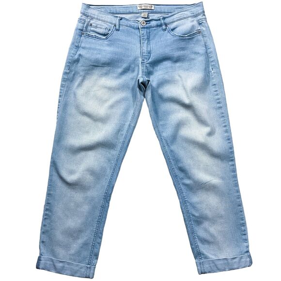 Vintage America Womens Jeans size 6 W28 Light Wash Capris Cropped Cotton Stretch - Picture 1 of 10